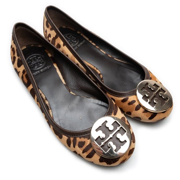 TORY BURCH leopard print calf hair Chelsea flats size 6 - Picture 1 of 11